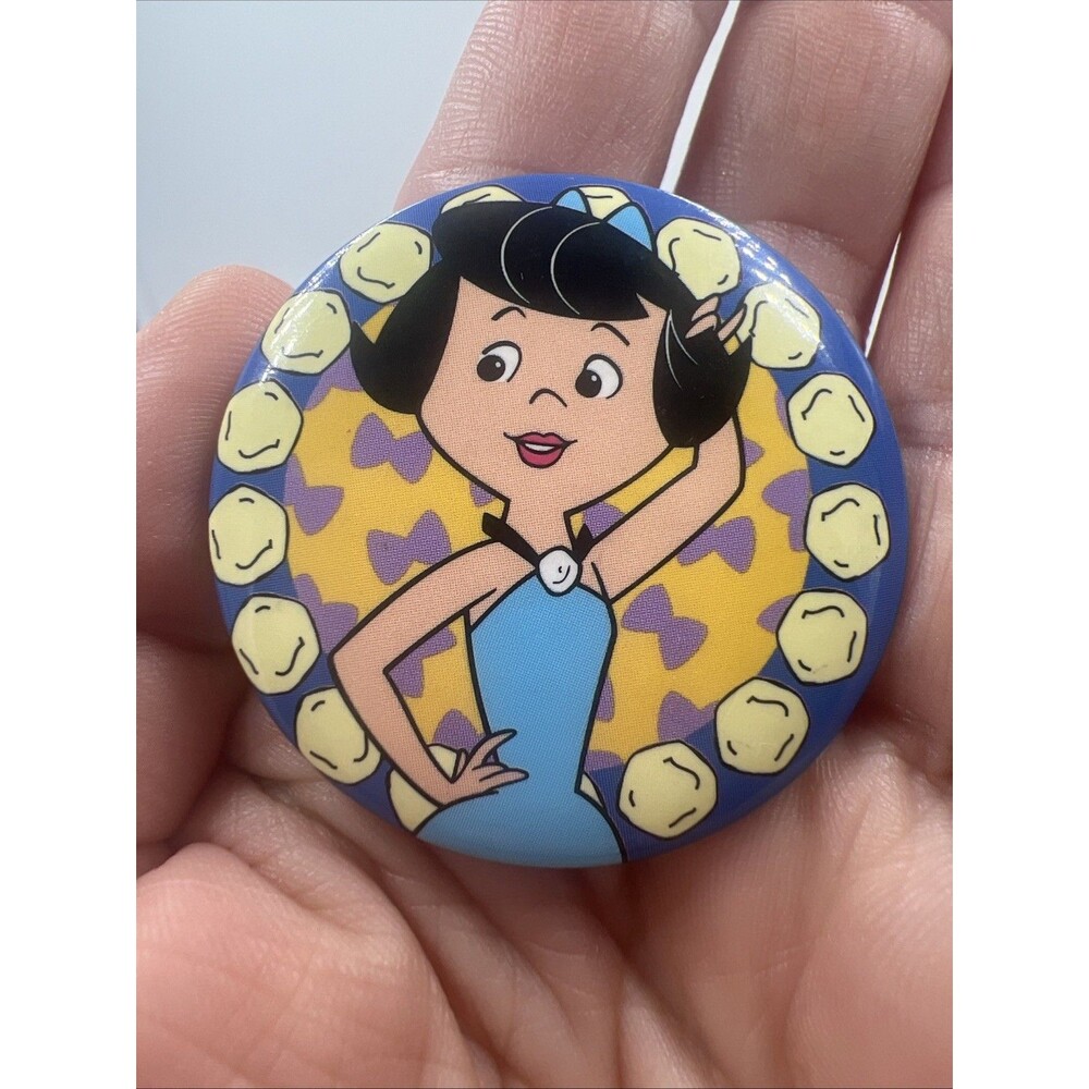 Vintage The Flintstones Betty Rubble Pinback Button Pin 1994 Hanna Barbera